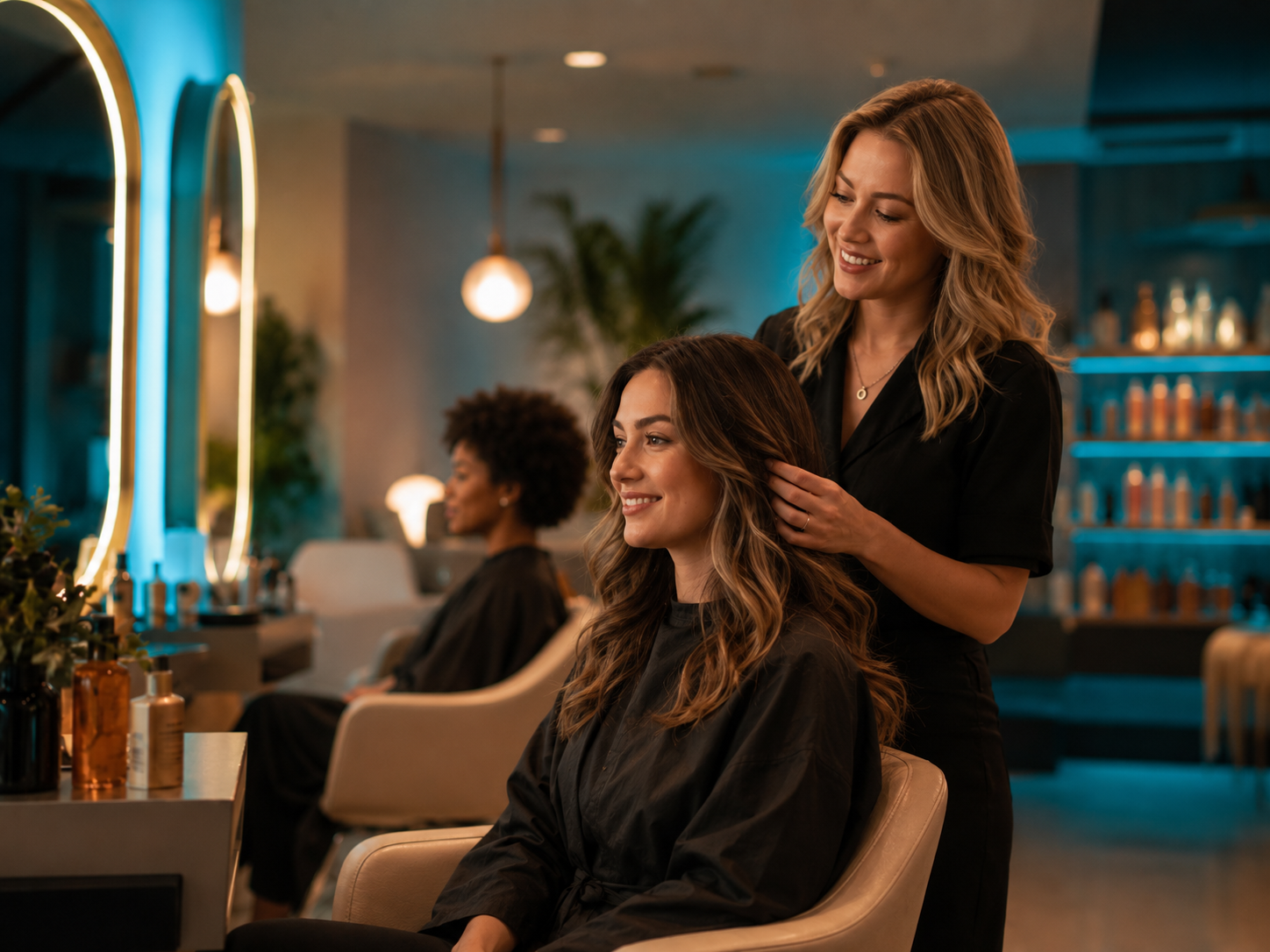 Beauty business team working together
